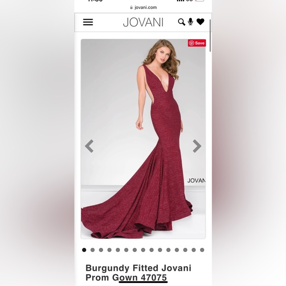 Jovani Sequin Even Gown Dress in Burgundy/ Dark Red / Maroon color. - Picture 4 of 6
